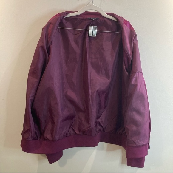 TORRID Sz  3 Embroidered Satin Finish Oversized Ribbed Hem & Cuffs Bomber Jacket - Picture 8 of 15